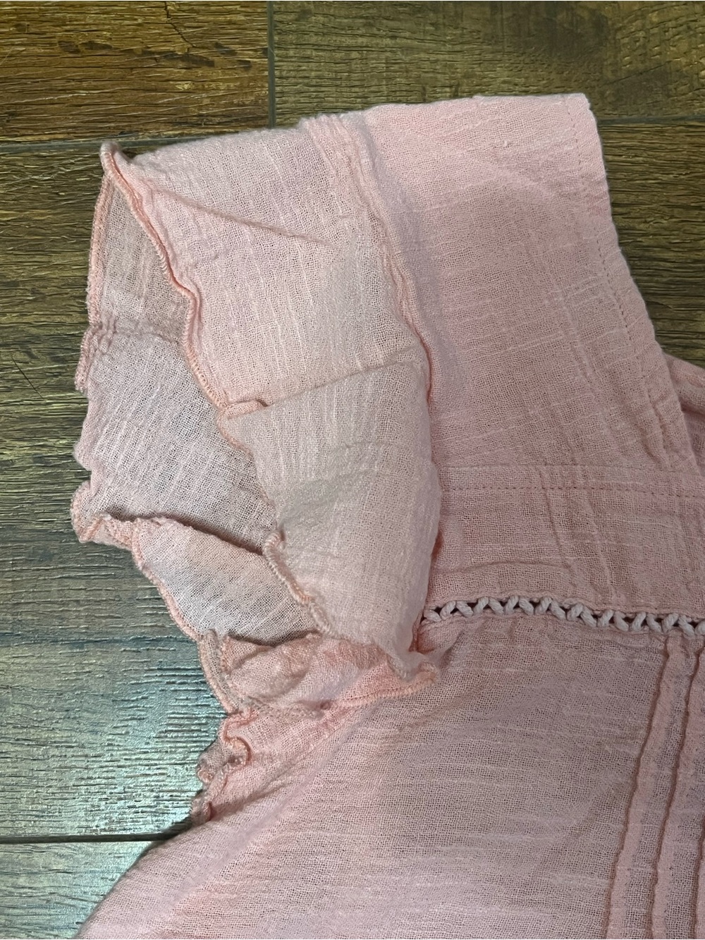 Lucky Brand Peach Ruffled Square-Neck Women’s Top - Picture 3 of 4
